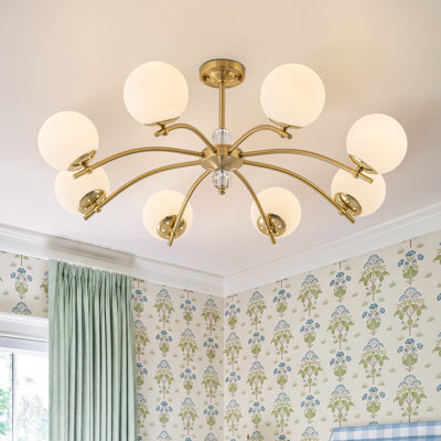 Murtie 8-Light Sputnik Glass Semi Flush Mount