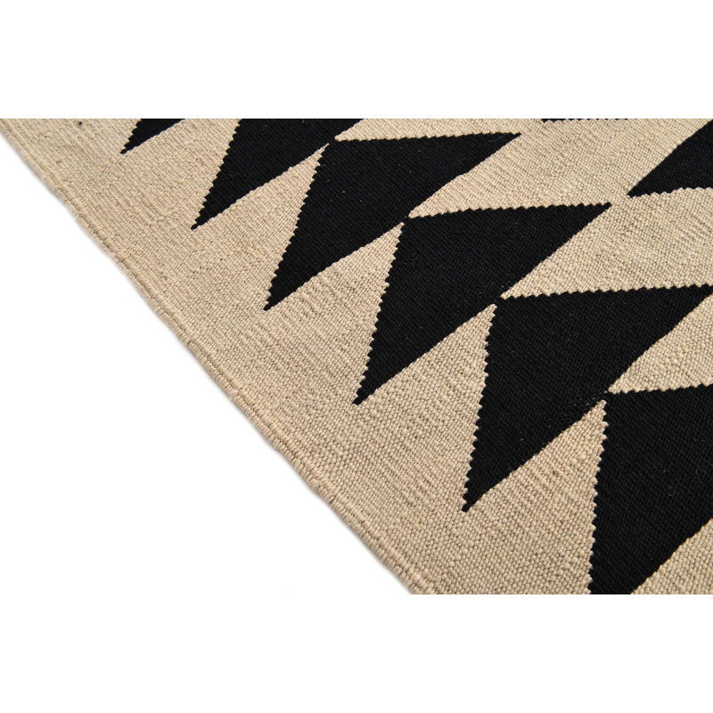 Tapis noir et blanc Ponce