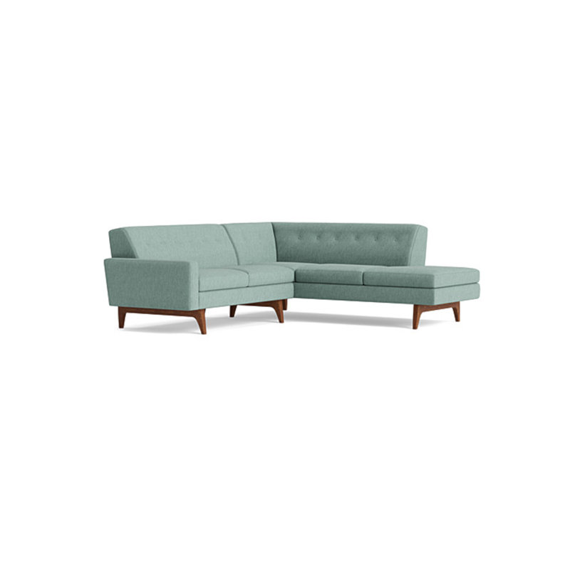 Tyler Sectional With Bumper (95" X 95"), Performance Weave - Spa, Right Hand Facing