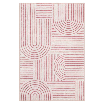 Celeta Abstract Rainbow Striped Area Rug - Colorful Modern Carpet for Living Room, Bedroom, or Office Decor