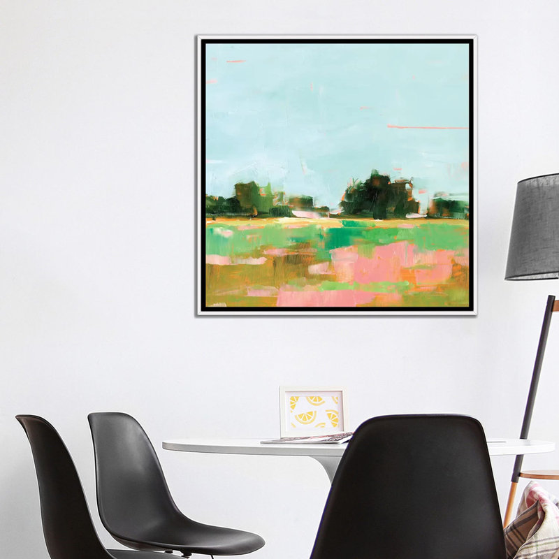 «Summer Glow I» par Ethan Harper - reproduction d'art, H 37 po x l 37 po x P 1,5 po, Toile blanche encadrée, Pas de tapis