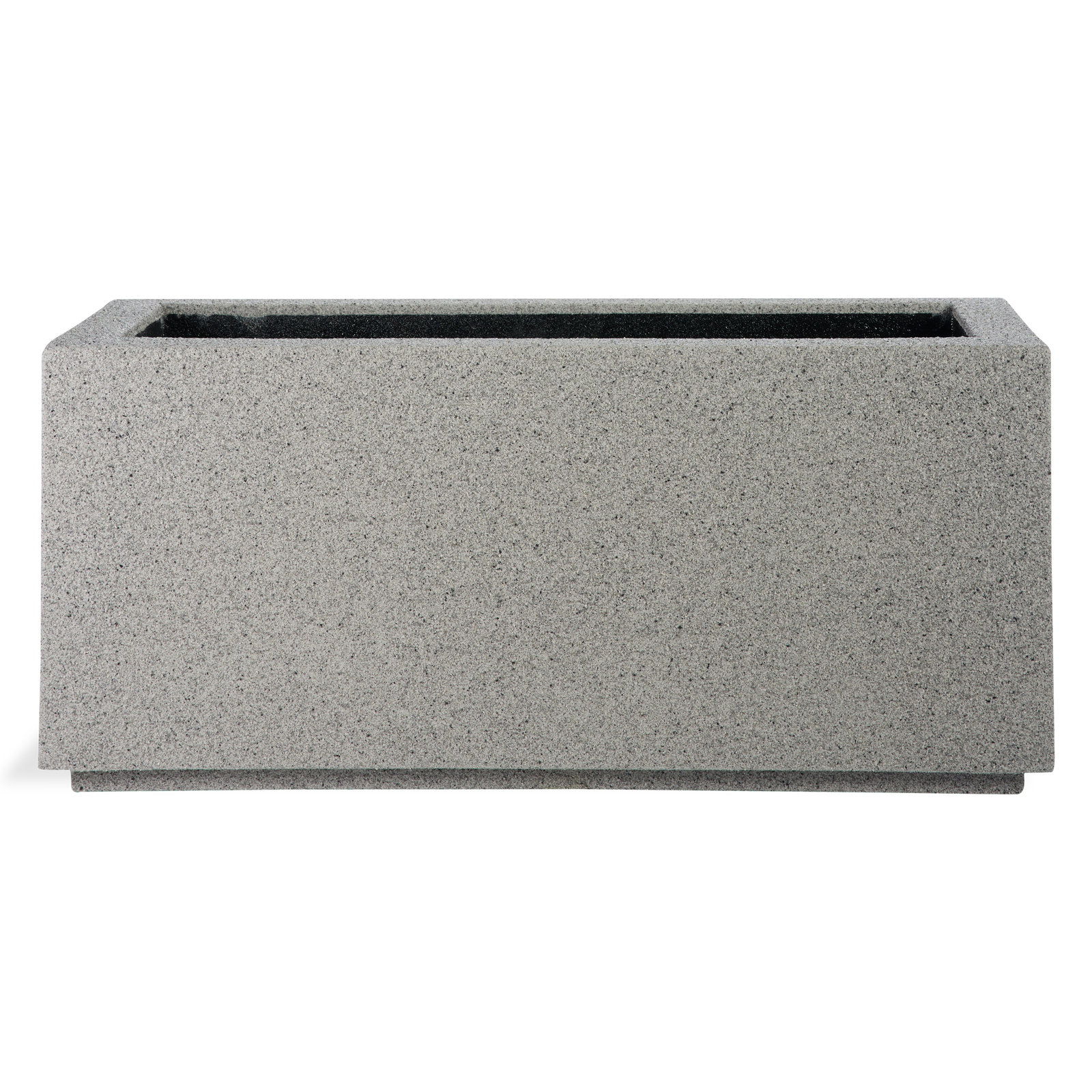 Gita Large Lightweight Outdoor 36" x 16" x 16" Trough Planter Box, Gray Granite