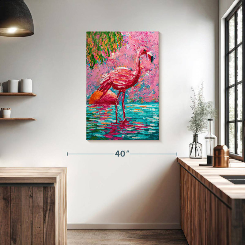 Brampt Abstract Flamingo, 39" H x 26" W