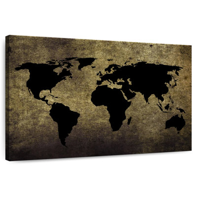 Aliaz Black Grunge World Map