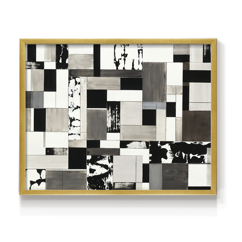 Rectangularity -Framed Print - Restickable, Gold, 8" H x 10" W