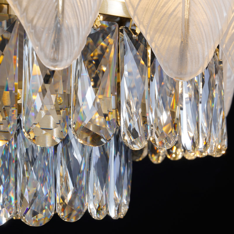 Modern 8-lights Tiered Dimmable Crystal Chandelier