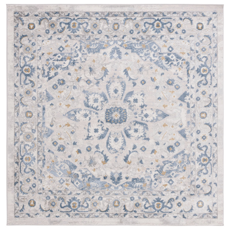 Rinesha Performance Oriental Rug, Square 6'7"
