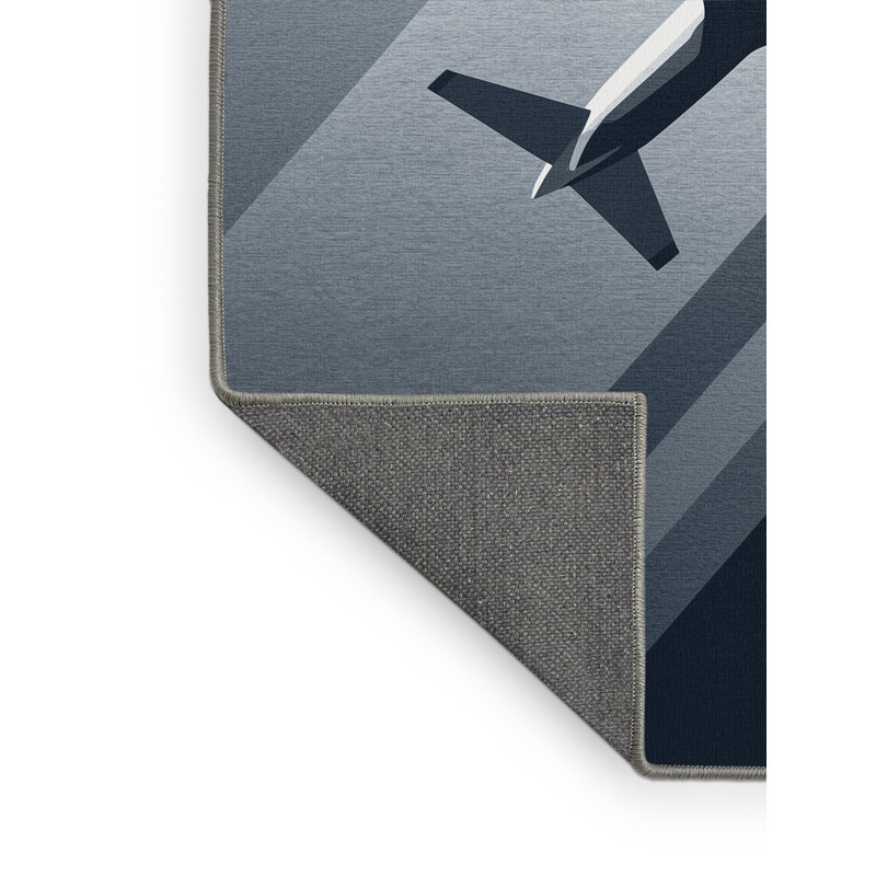 Tapis gris moelleux doux et moelleux Eger, 8 x 10