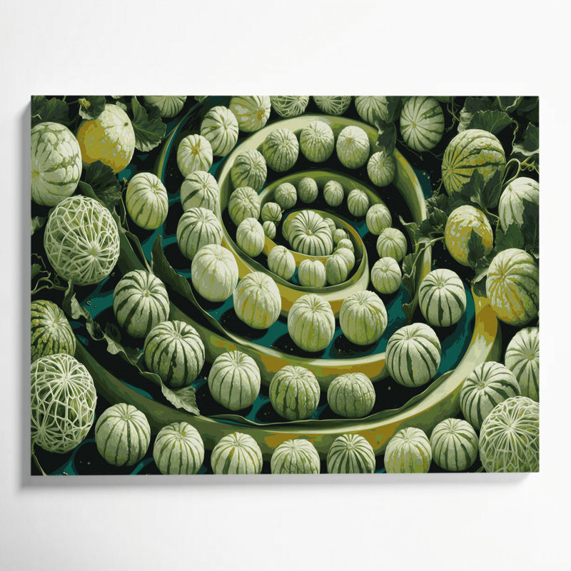 Fruit, melon coréen vert, art mural sur toile, H 16 po x l 20 po