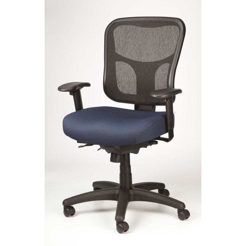 Chaise de travail ergonomique en filet, Bleu marine