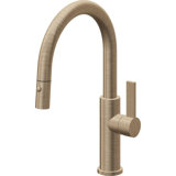 Corsano Contemporary Pull Down Kitchen Faucet with Button Sprayer Low Arc Spout and FB Series Handle