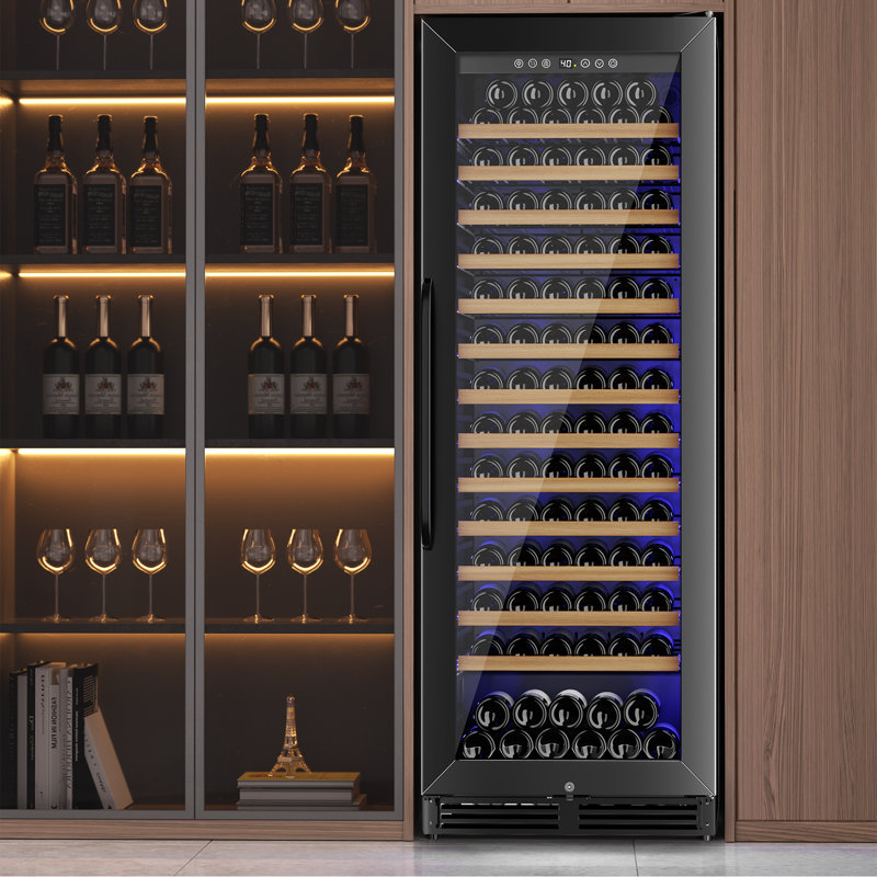 172 Bottle Built-In/Freestanding Wine Cooler With Reversible Door And Dual Handle Options – Black