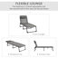 Chaise longue simple inclinable avec coussins 22,75 po Aidean-1111722158