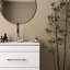 Meuble-lavabo mural en bois avec tiroirs doubles, système de fermeture en douceur, lavabo en céramique - créez un espace de salle de bain moderne et minimaliste!-115922332-115922331