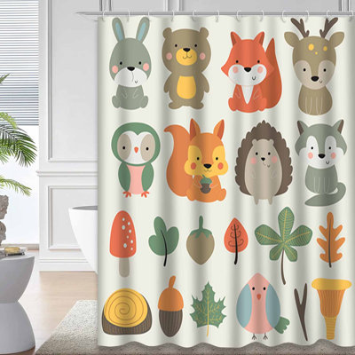Green Waterproof Shower Curtain,Shower Curtains for Bathroom with 12 Hooks
