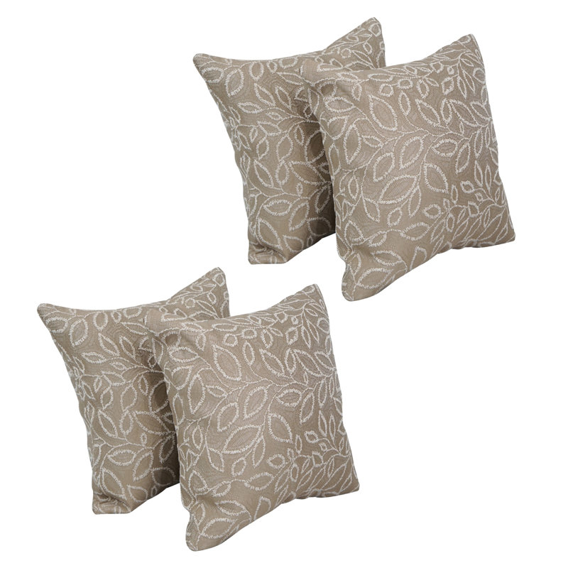 Coussins décoratifs en jacquard 17 po avec insertions (ensemble de 4)