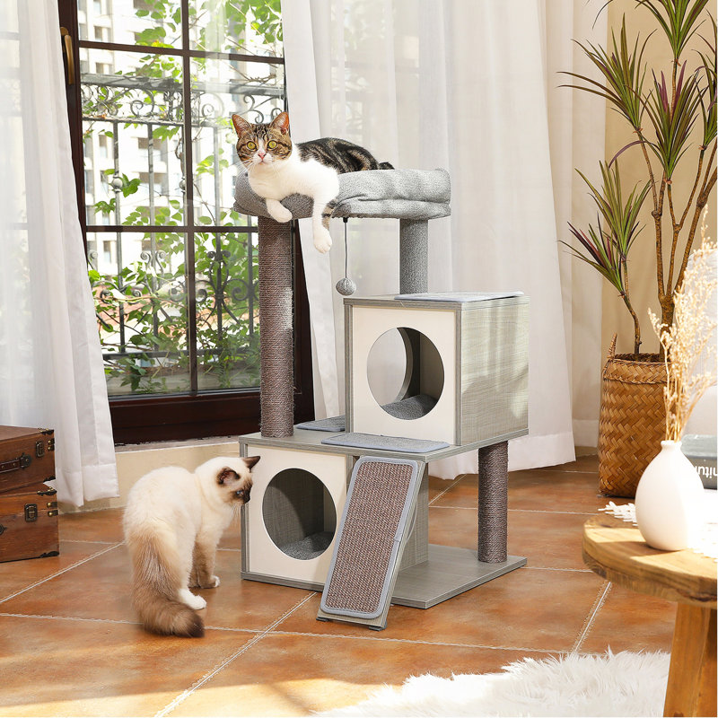 Maison dans un arbre à chat 35 po, Gris