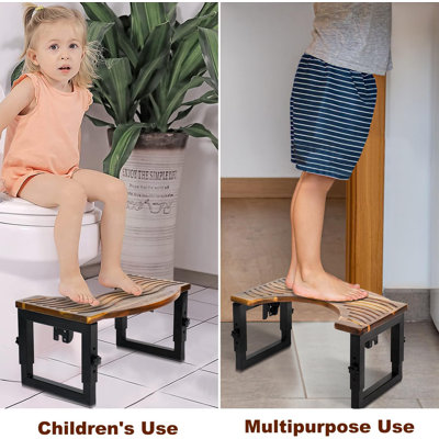 Toilet Stool Foldable,7,8,9 in Adjustable Height