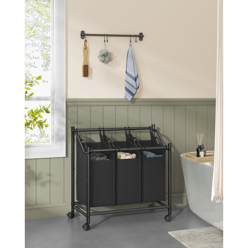 Rolling Laundry Hamper, Ink Black