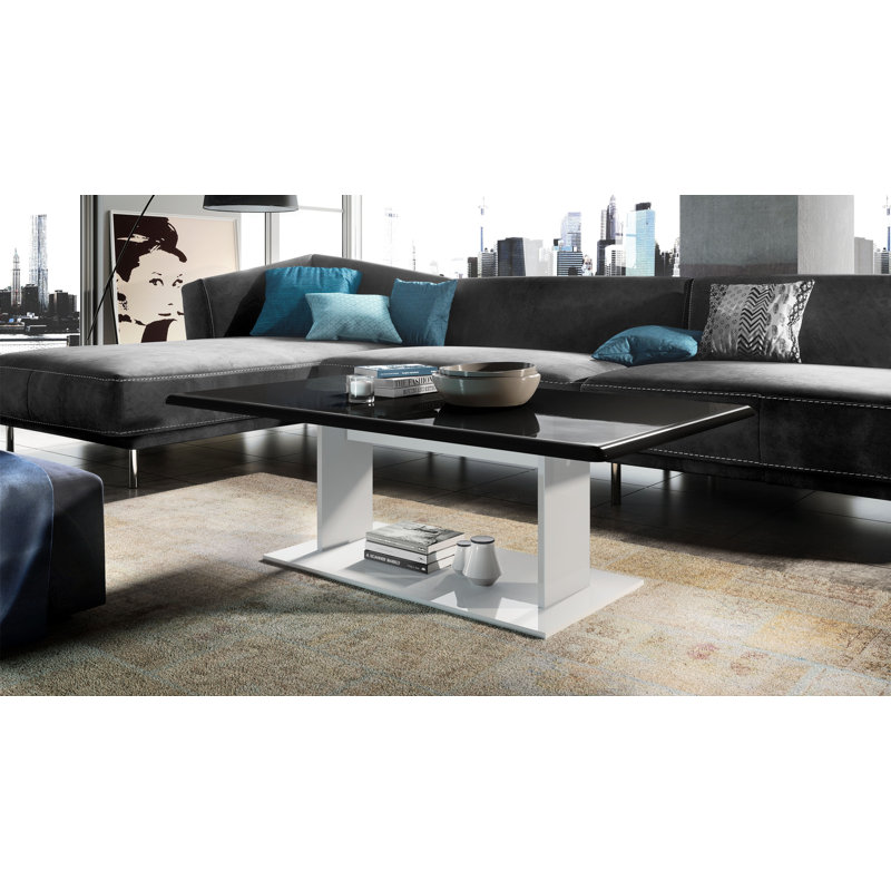 Akamu Trestle Coffee Table, Black