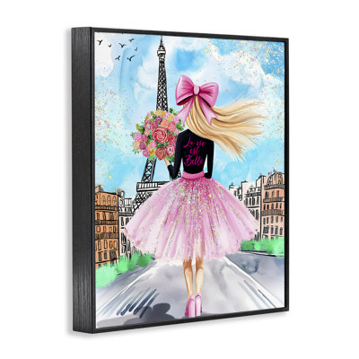 Estampe parisienne à la mode et au bouquet, design par Jess Stempel