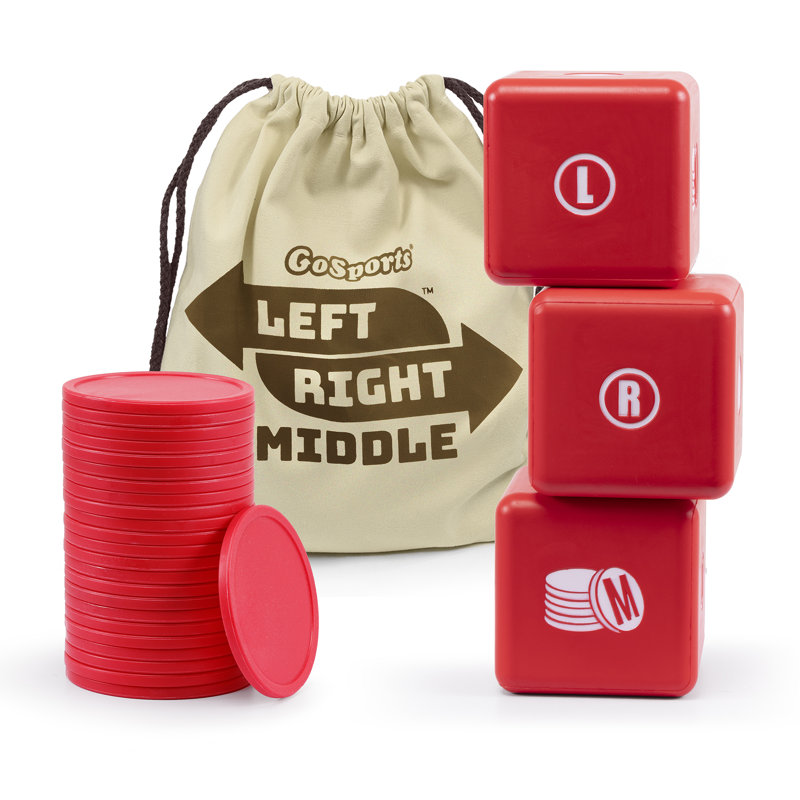 Gosports Left Right Middle Giant Dice Game - 3.5" Foam Dice Game For Indoor/Outdoor Play