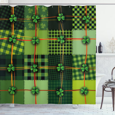 Ensemble de rideau de douche irlandais + crochets