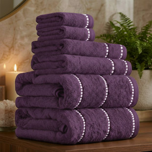 Ensemble de serviettes 6 pièces - Accessoires de salle de bain en coton avec 2 serviettes de bain, 2 serviettes à main et 2 débarbouillettes - Serviettes à séchage rapide de Lavish Home 