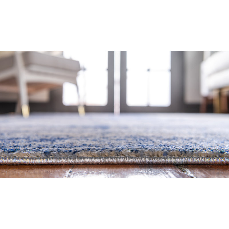 Tapis oriental bleu marine Polli, Tapis de couloir 2 pi 2 po x 6 pi 1 po