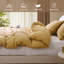 Ensemble de housse de couette douce en coton brossé délavé-111656880-111656875