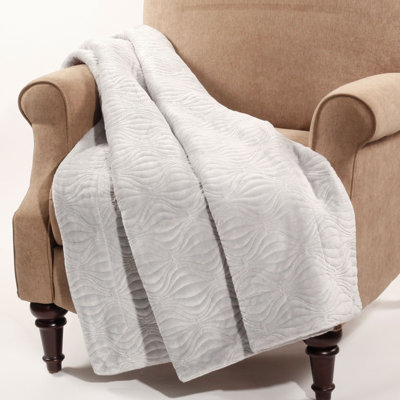 Jeté en flanelle molletonnée et matelassée