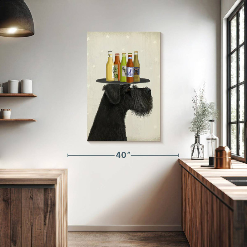 Brampt Schnauzer Black Beer Lover, 39" H x 26" W