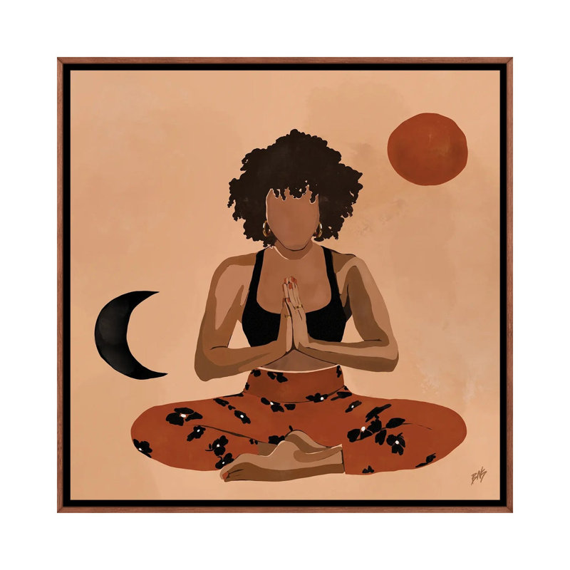 « Harmony » par Bria Nicole-impression d’art graphique, H 26 po x l 26 po x P 1,5 po, Toile avec cadre en bois brun classique