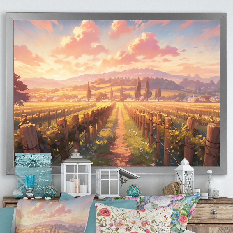 Valley Getaway III - Imprimé, H 34 po x l 44 po x P 1,5 po, Cadre simple argenté