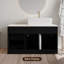 Meuble-lavabo flottant moderne de 36 po avec lavabo vasque, armoire et tiroirs, fixation murale pour petite salle de bain