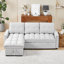Canapé-lit modulaire inclinable 78,75 po - Lit escamotable, USB / Tape-C, rangement pour accoudoirs et poches latérales-611762589