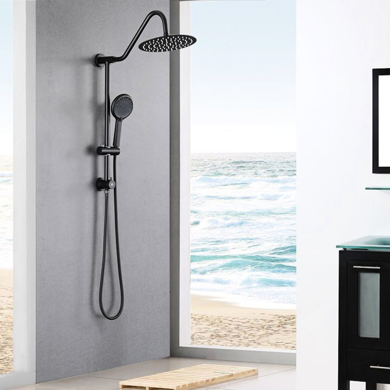 Matte Black Metal Shower System With 10" Rain And Handheld - Relaxing Atmosphere Head Enhance Satisfaction