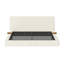 Structure de lit très grand AirFrame avec table d'appoint coulissante réglable, coussin éponge rembourré en velours côtelé de 8,7 po, assemblage facile (blanc crème)-133388862-133388863