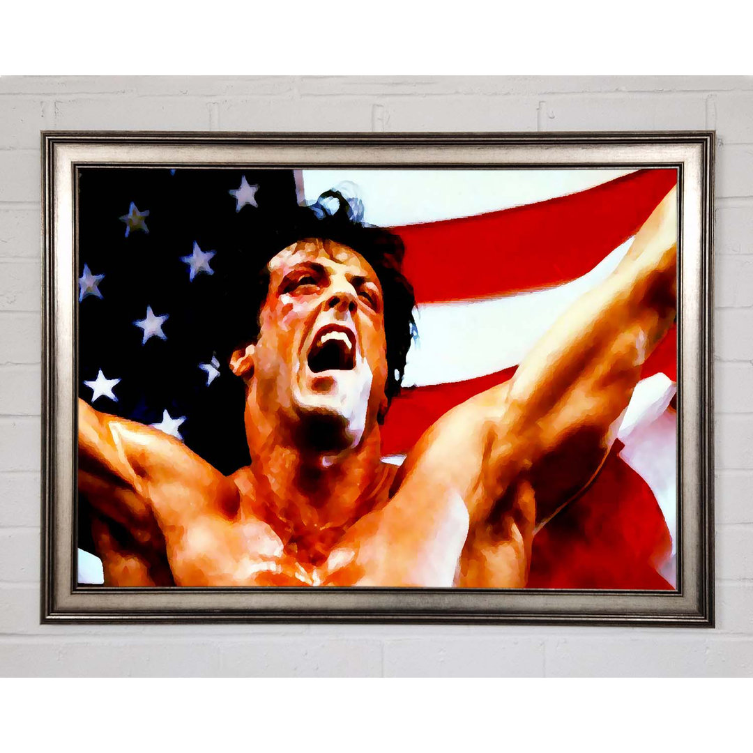 Rocky American Flag - Einzelner Bilderrahmen Kunstdrucke