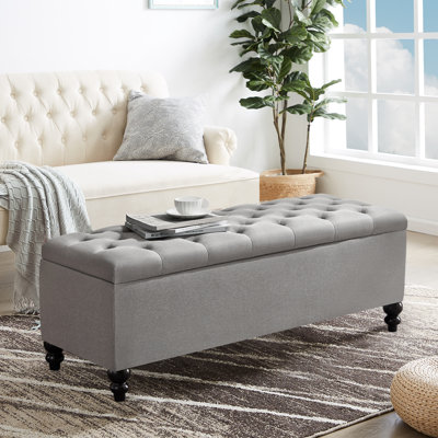 Charlton Home® Anelis Linen Upholstered Bench & Reviews | Wayfair