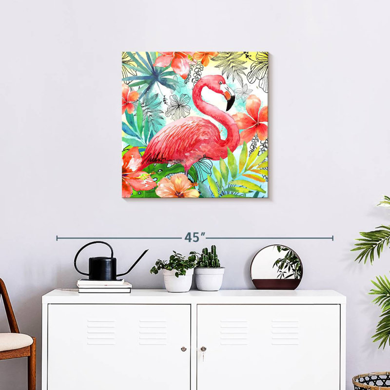 Carré flamant rose Brampt, H 24 po x l 24 po