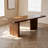 Brown Rectangular Solid Wood Sled Dining Table-1854631715