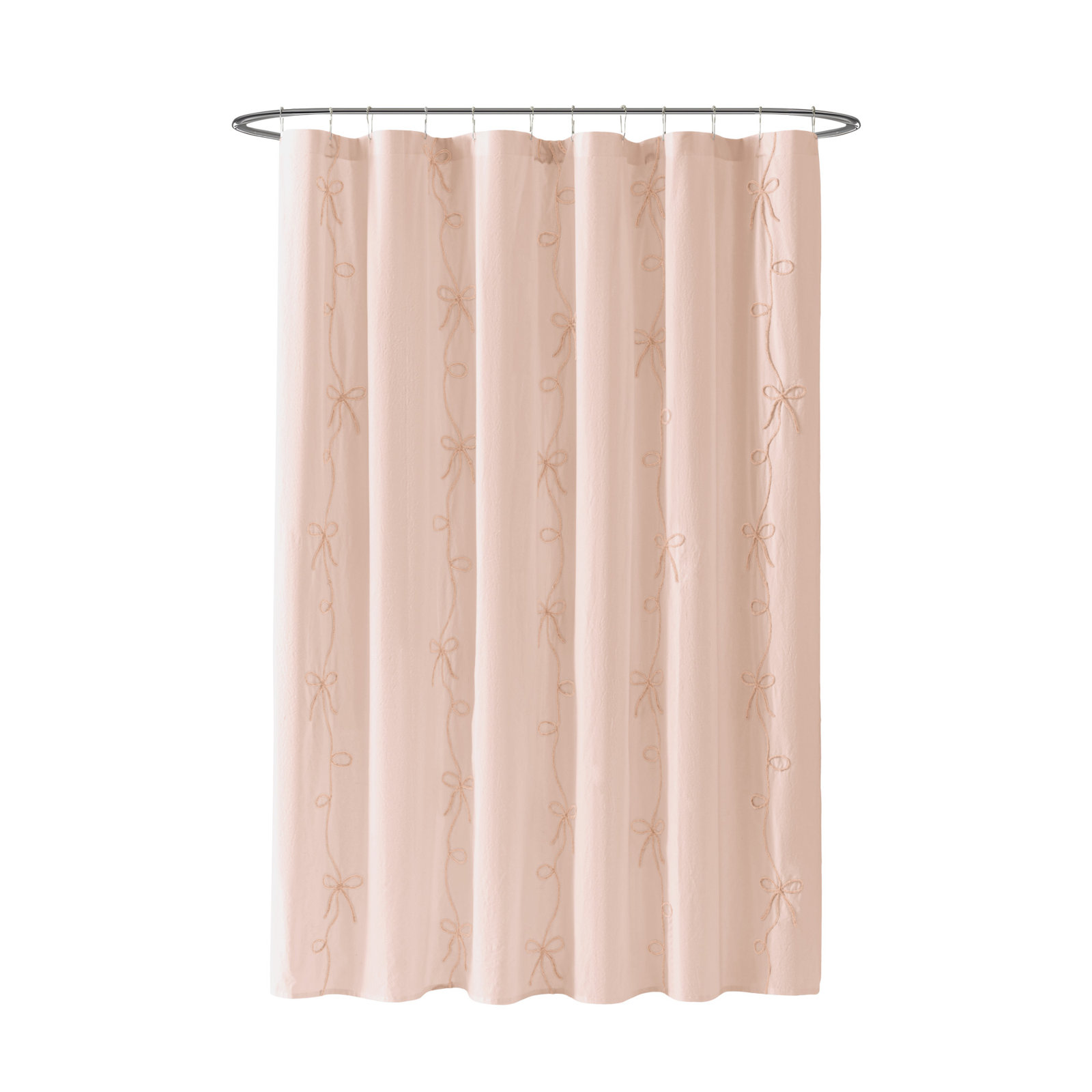 Peri Home Sasha Bows Shower Curtain, Blush