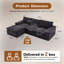 Canapé d'angle modulaire, canapé nuage en forme de U avec 1 pouf amovible, canapé profond confortable en chenille avec coussins moelleux pour salon/appartement (noir)