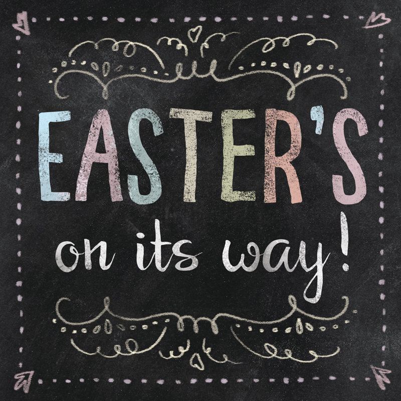 Easter Chalk - Wrapped Canvas Print, 91cm H x 91cm W x 3.8cm D