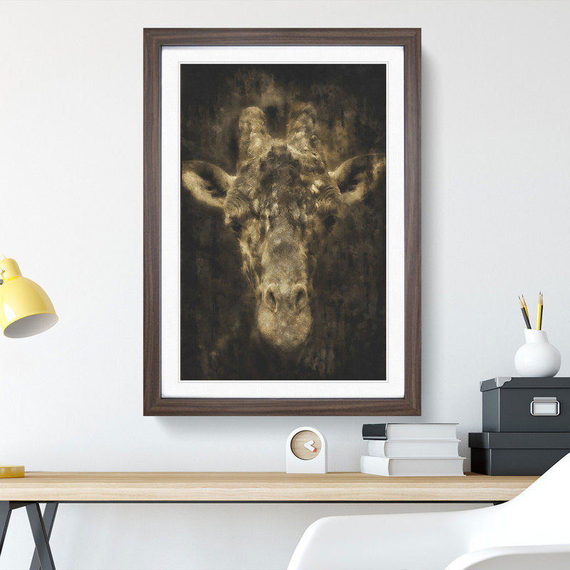 Giraffe Vol.1 - Framed Print, 48cm H x 36cm W x 2cm D, Walnut Framed