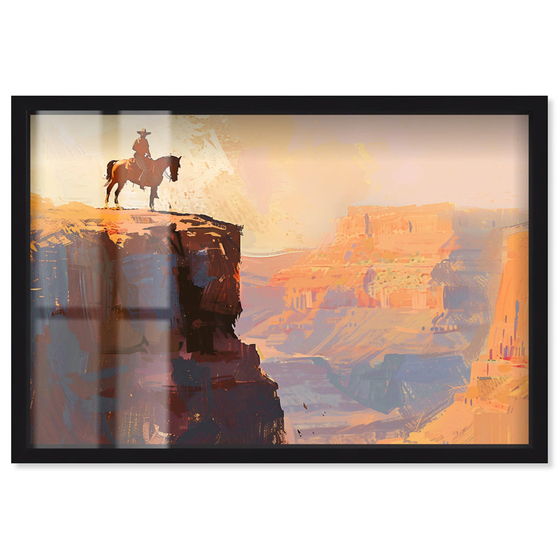 «Canyon View Landscape Art Shadowbox» par Art Remedy, H 11 po x l 16 po, Noir