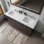 Meuble-lavabo double 60 po X P 22 po D, avec plateau en quartz blanc pour la maison-545972973