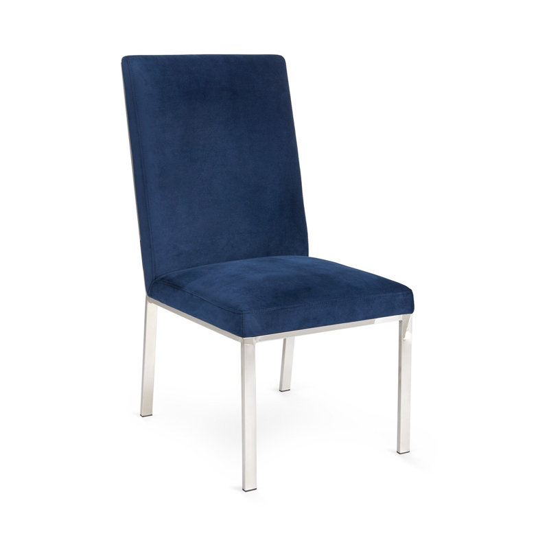 Chaise de salle à manger Coady Misty, Bleu, Argent argent, Argent argent