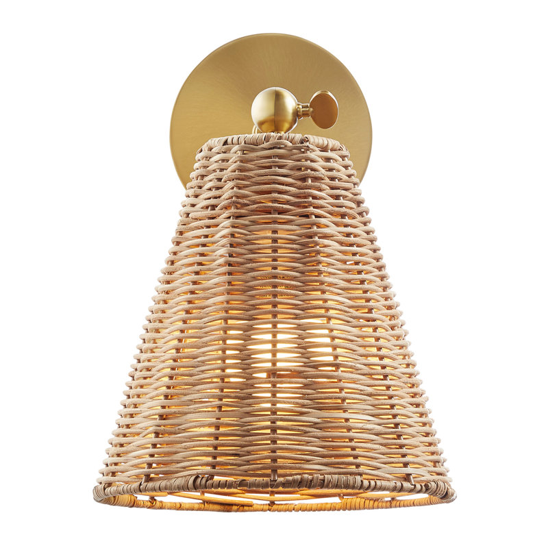 Chyrel 1-Light Wall Sconce in Natural Brass